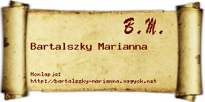 Bartalszky Marianna névjegykártya